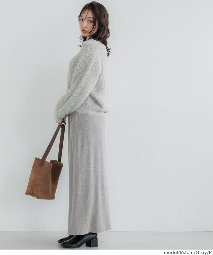 ［特價$219→$168］柔軟細螺紋針織半裙