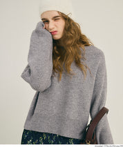 【可配套】細閃螺紋針織船領毛衣