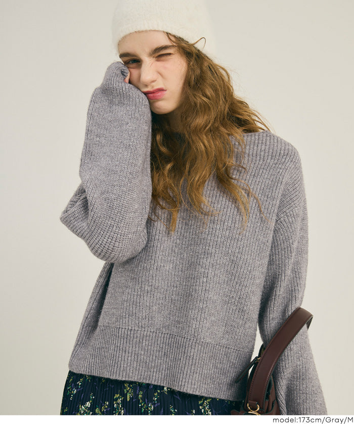 【可配套】細閃螺紋針織船領毛衣