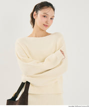 【可配套】細閃螺紋針織船領毛衣