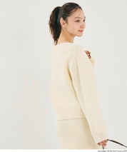 【可配套】細閃螺紋針織船領毛衣