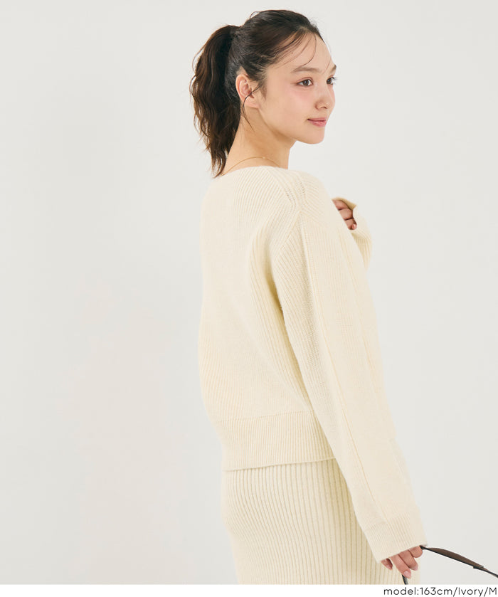 【可配套】細閃螺紋針織船領毛衣