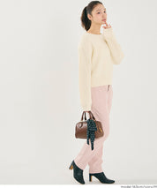 【可配套】細閃螺紋針織船領毛衣