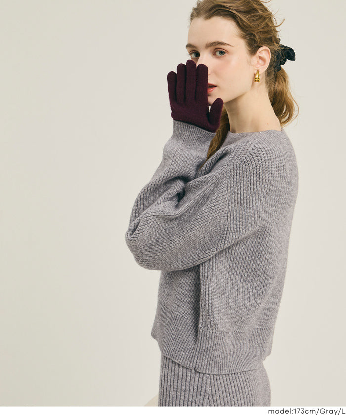 【可配套】細閃螺紋針織船領毛衣