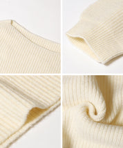 【可配套】細閃螺紋針織船領毛衣