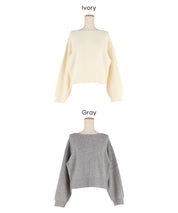 【可配套】細閃螺紋針織船領毛衣