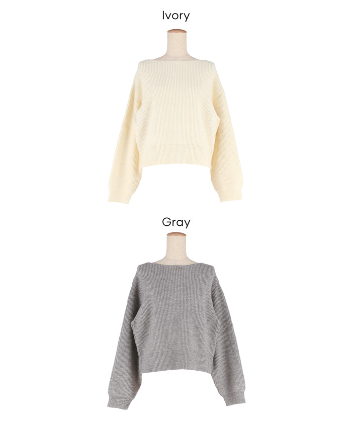 【可配套】細閃螺紋針織船領毛衣