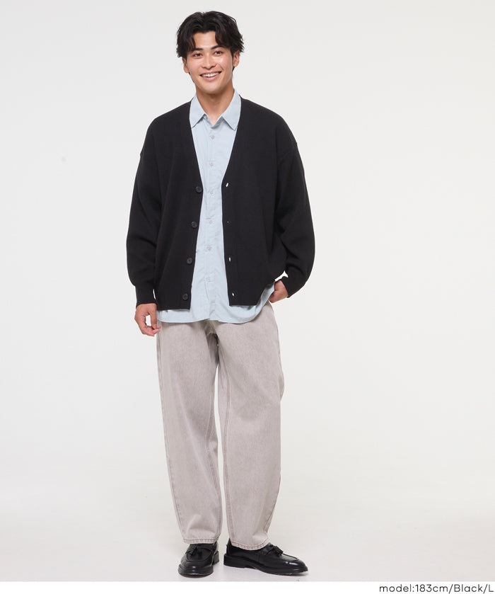 男裝日系V領針織外套 開衫