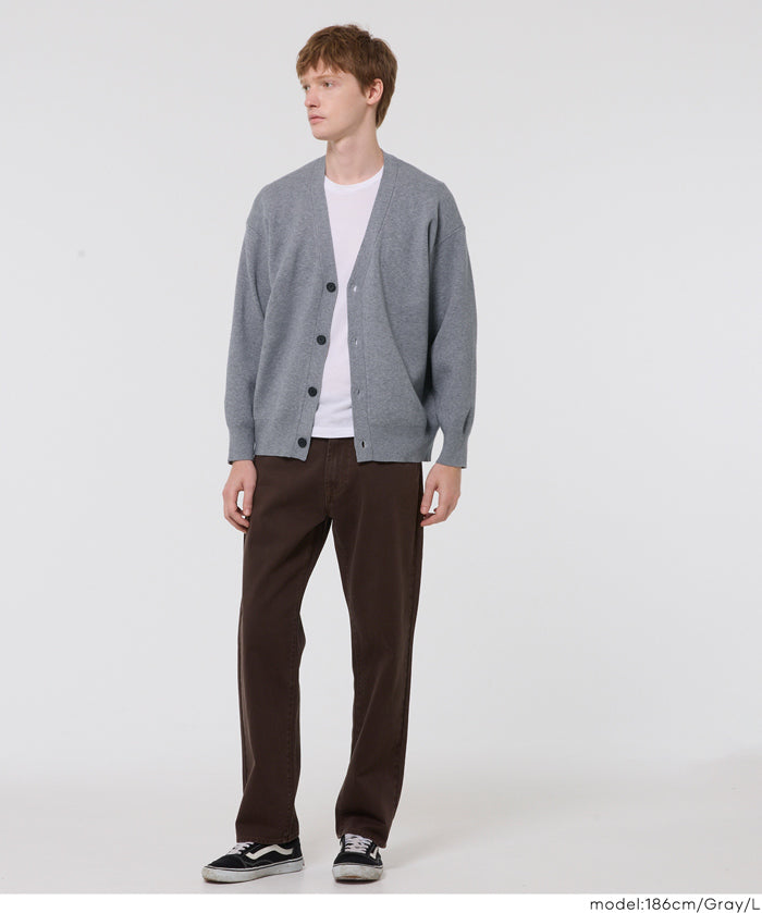 男裝日系V領針織外套 開衫