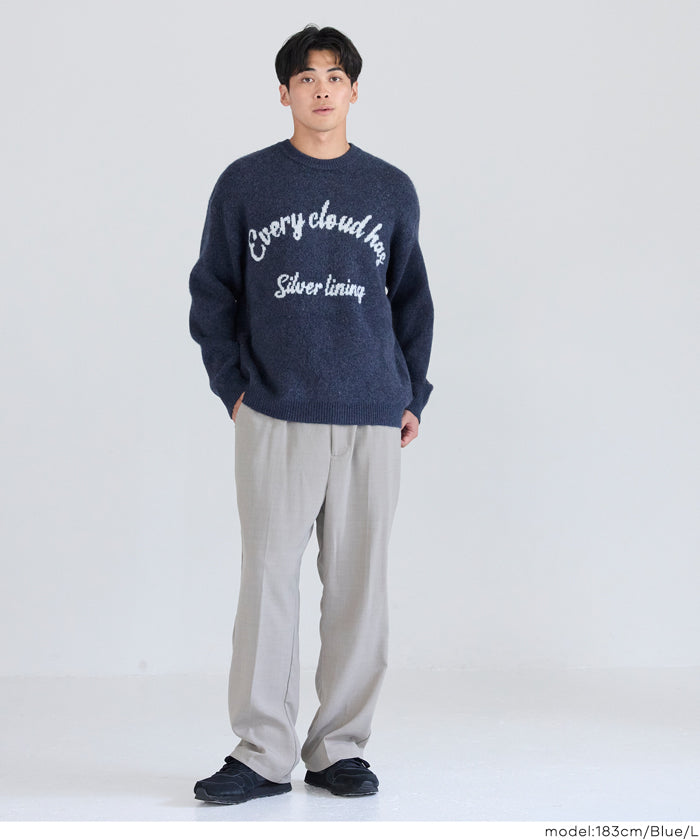 男裝馬海毛風格LOGO針織毛衣