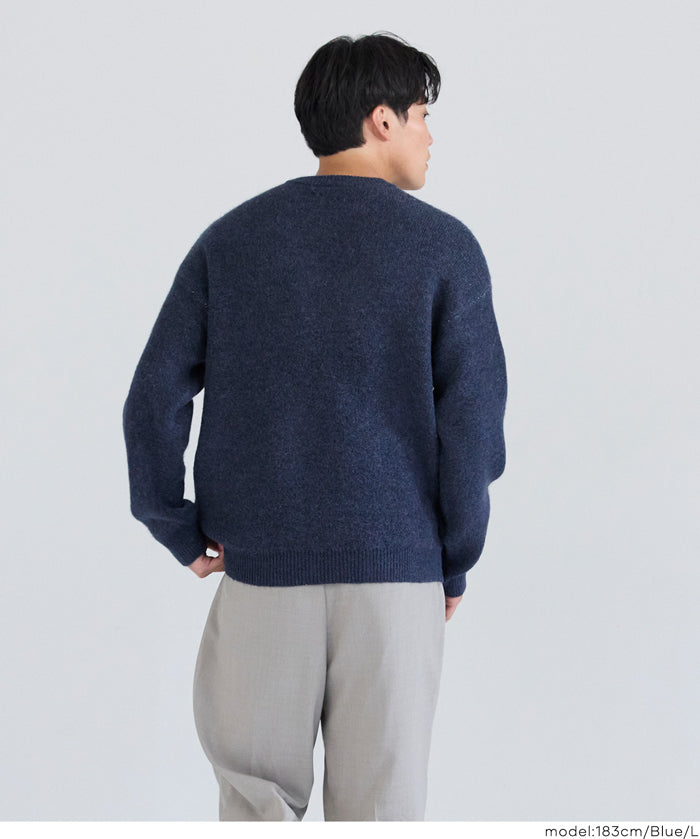 男裝馬海毛風格LOGO針織毛衣