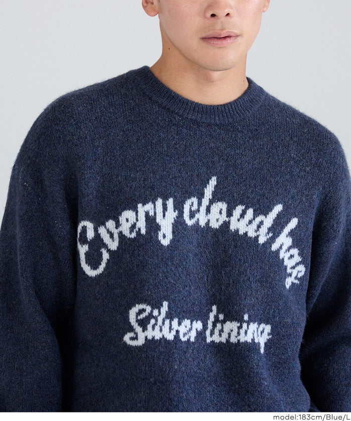 男裝馬海毛風格LOGO針織毛衣