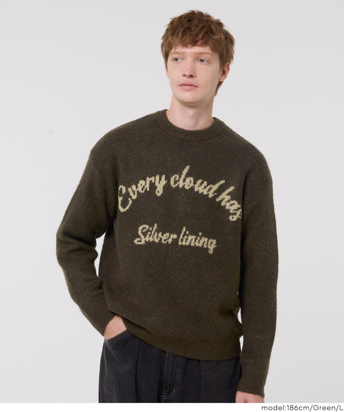男裝馬海毛風格LOGO針織毛衣
