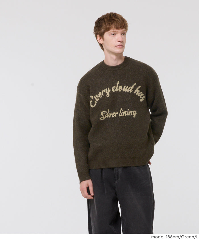 男裝馬海毛風格LOGO針織毛衣