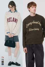 男裝馬海毛風格LOGO針織毛衣