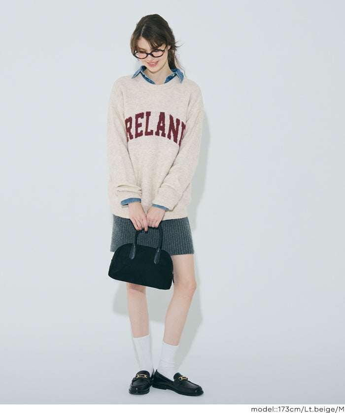 男裝馬海毛風格LOGO針織毛衣