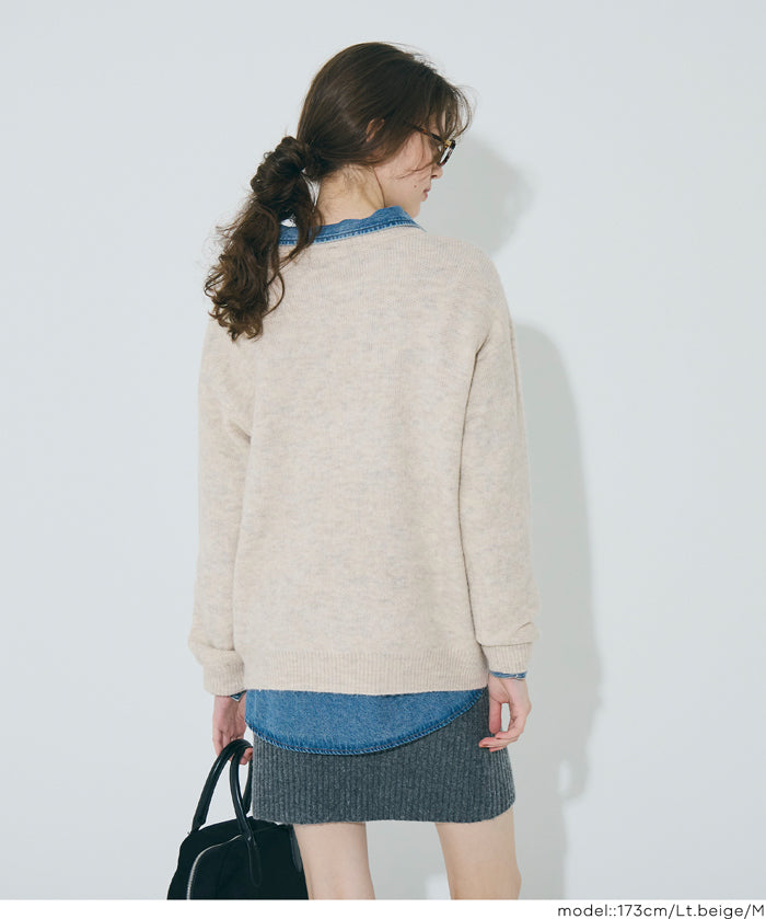 男裝馬海毛風格LOGO針織毛衣