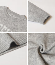 童裝英字LOGO圓領長袖毛衣 親子裝