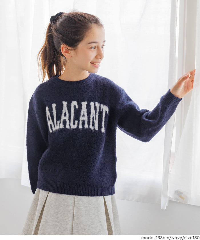 童裝英字LOGO圓領長袖毛衣 親子裝