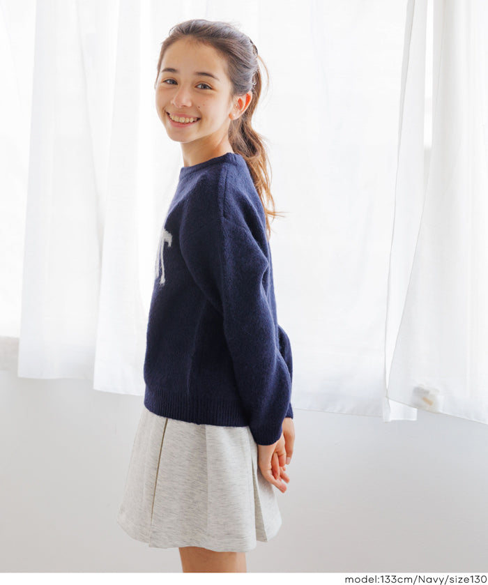 童裝英字LOGO圓領長袖毛衣 親子裝