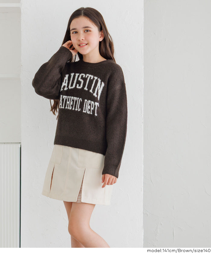 童裝英字LOGO圓領長袖毛衣 親子裝