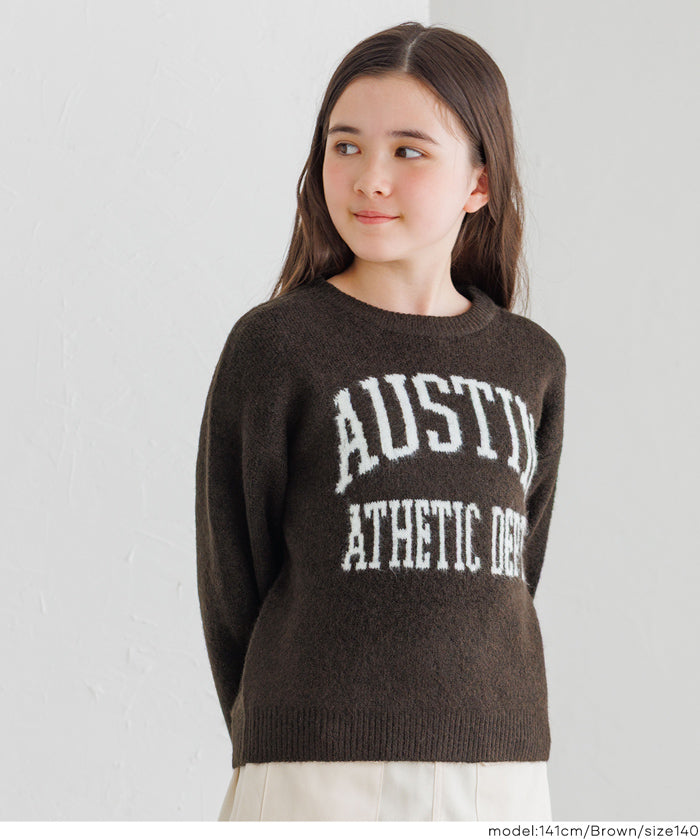 童裝英字LOGO圓領長袖毛衣 親子裝