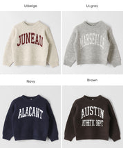 童裝英字LOGO圓領長袖毛衣 親子裝