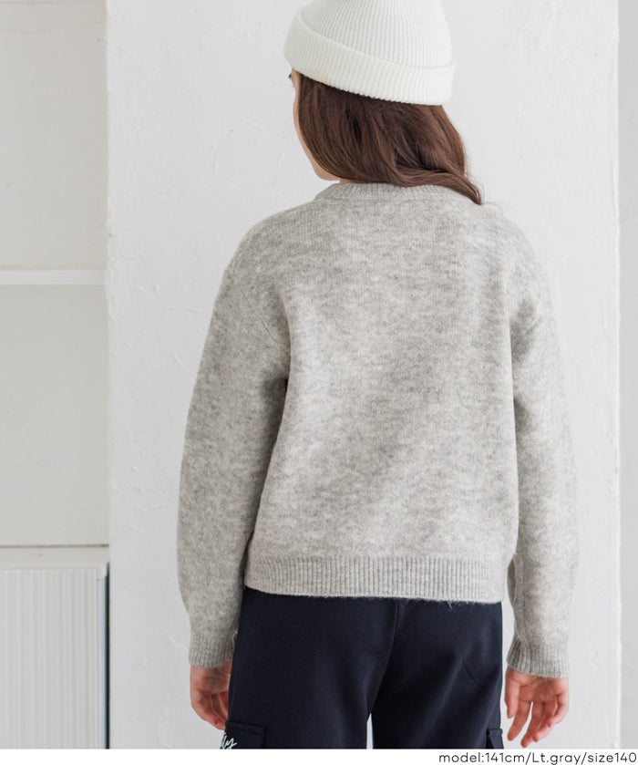 童裝英字LOGO圓領長袖毛衣 親子裝