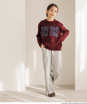 童裝大學風英字LOGO圓領毛衣 親子裝