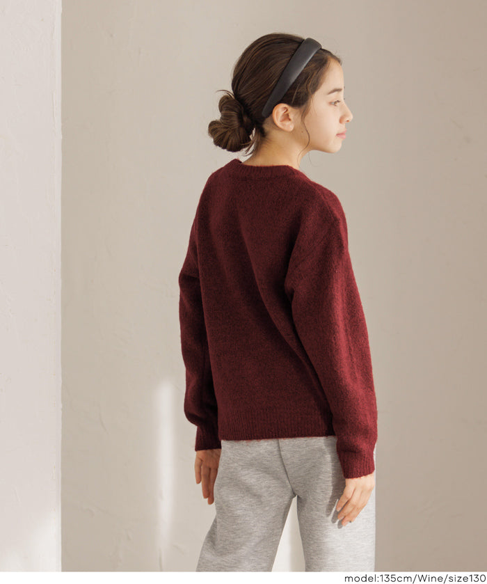 童裝大學風英字LOGO圓領毛衣 親子裝