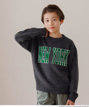 童裝大學風英字LOGO圓領毛衣 親子裝