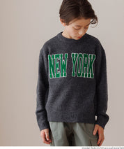 童裝大學風英字LOGO圓領毛衣 親子裝