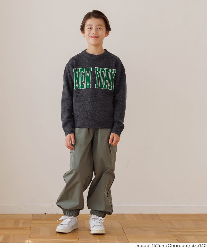 童裝大學風英字LOGO圓領毛衣 親子裝