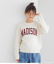 童裝大學風英字LOGO圓領毛衣 親子裝