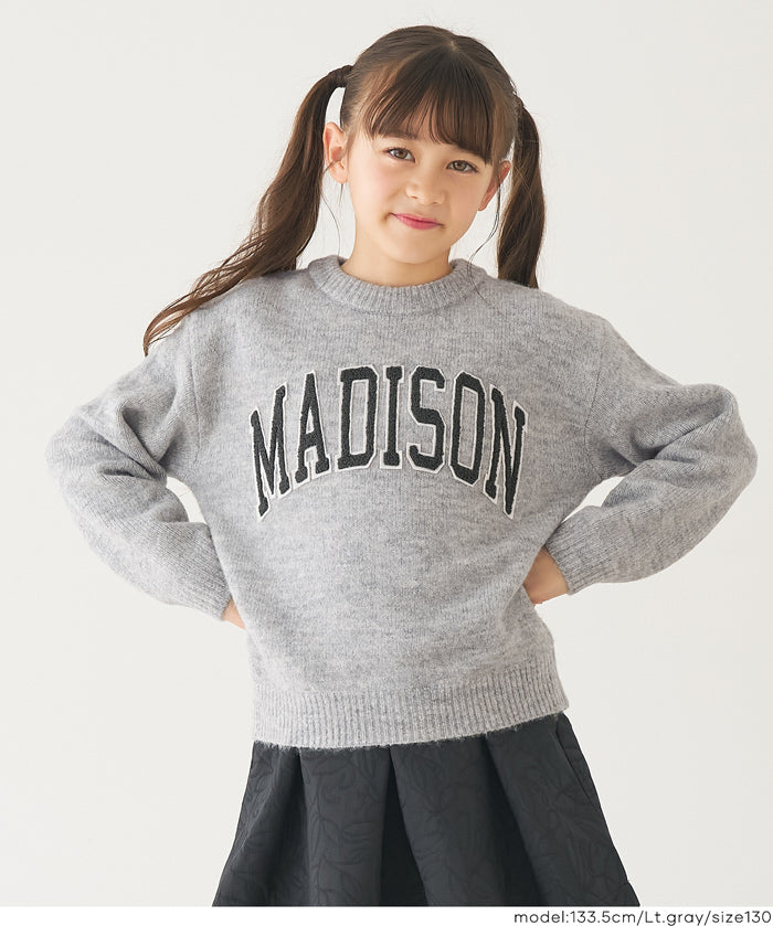 童裝大學風英字LOGO圓領毛衣 親子裝