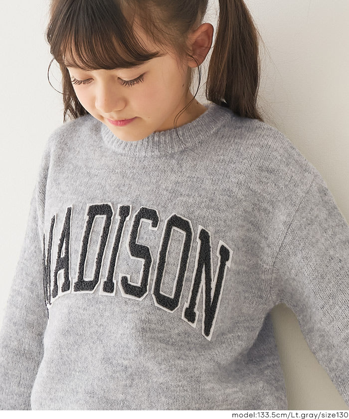 童裝大學風英字LOGO圓領毛衣 親子裝
