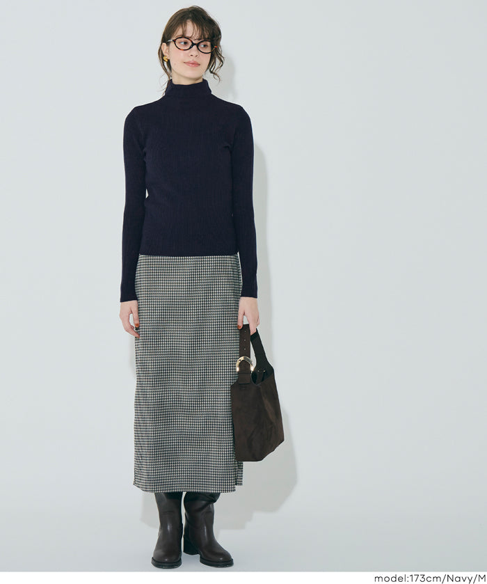 可機洗柔軟針織高領上衣