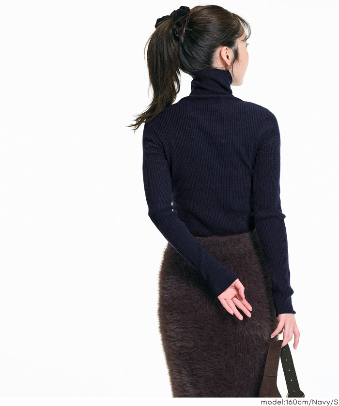 可機洗柔軟針織高領上衣