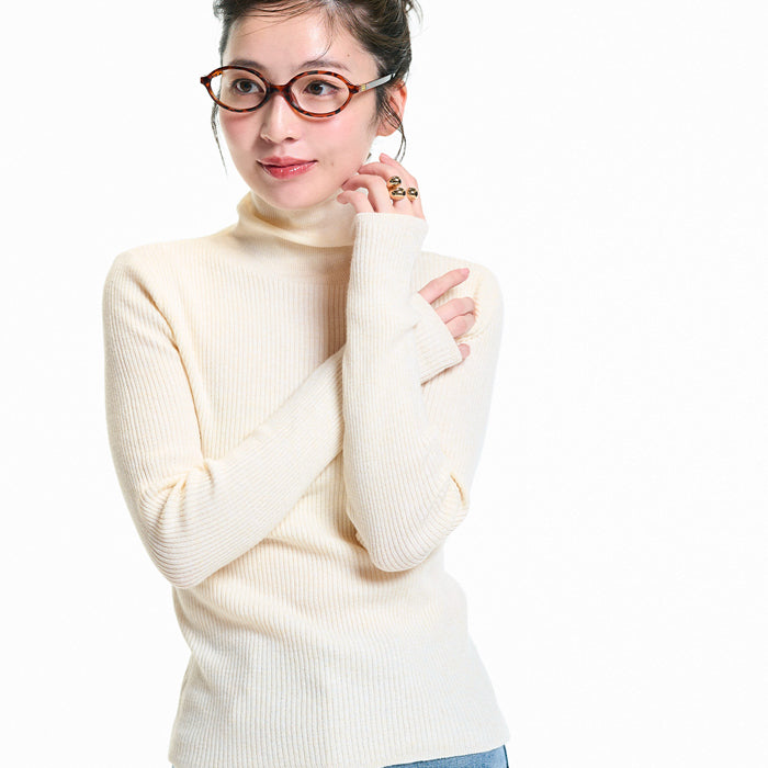 可機洗柔軟針織高領上衣