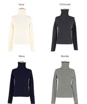 可機洗柔軟針織高領上衣