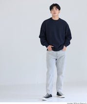 男裝霧感針織圓領長袖毛衣