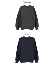 男裝霧感針織圓領長袖毛衣