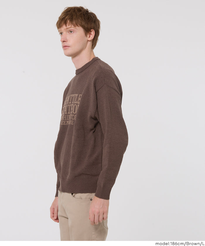 男裝英字LOGO圓領針織上衣