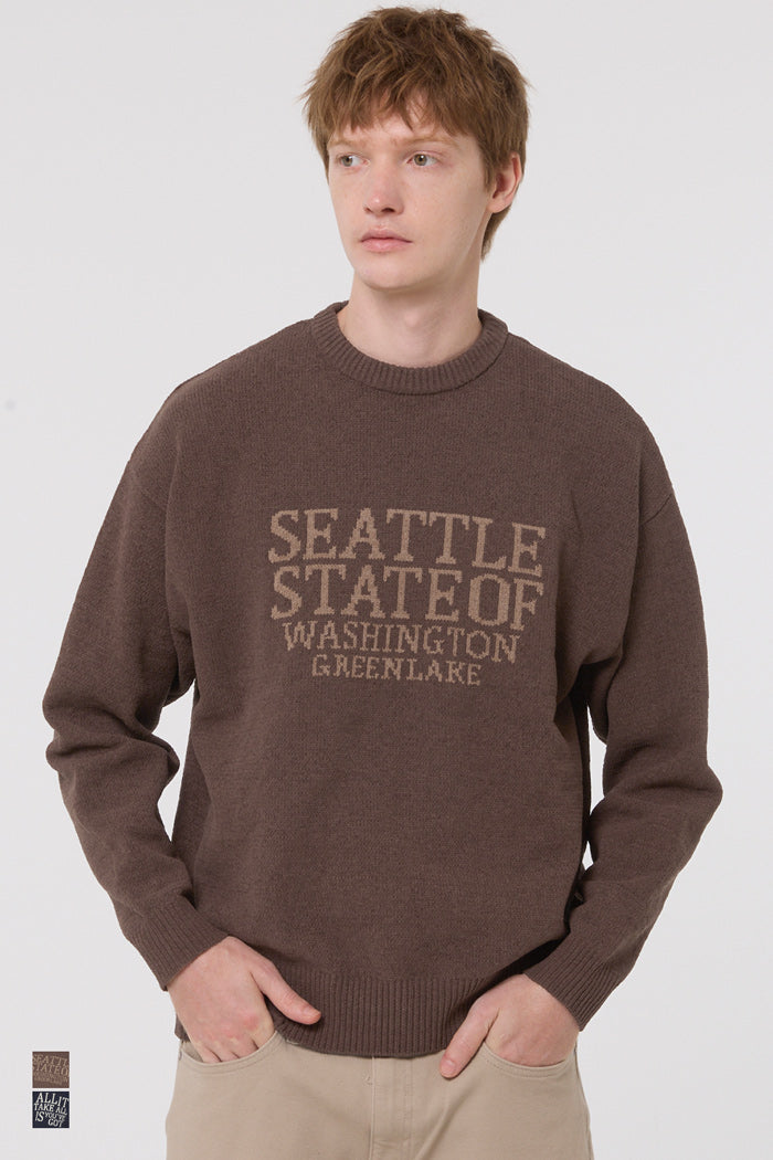 男裝英字LOGO圓領針織上衣