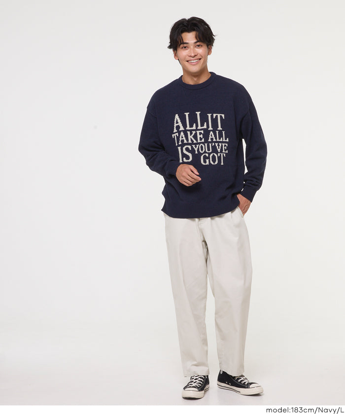 男裝英字LOGO圓領針織上衣