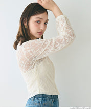 小性感蕾絲圓領外罩衫
