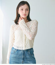 小性感蕾絲圓領外罩衫