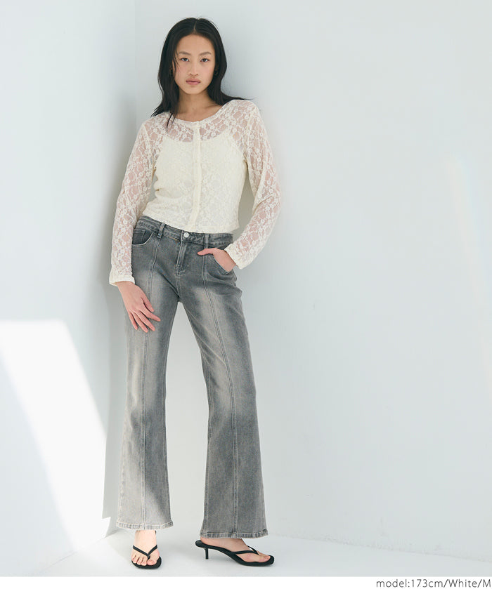小性感蕾絲圓領外罩衫