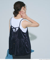 細閃碎鑽絨布細肩帶娃娃背心