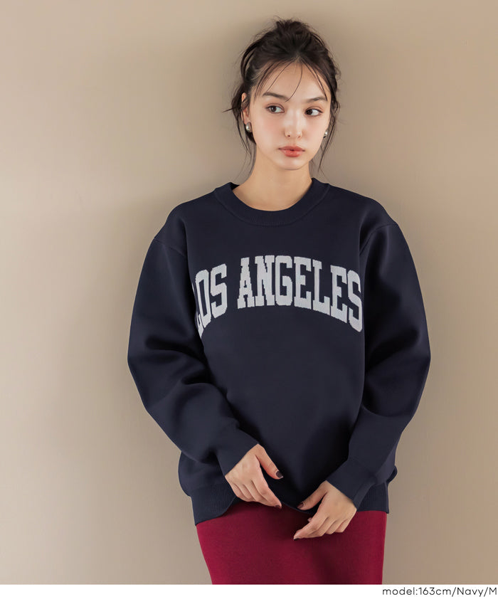 男裝英字LOGO長袖針織上衣 男女通用